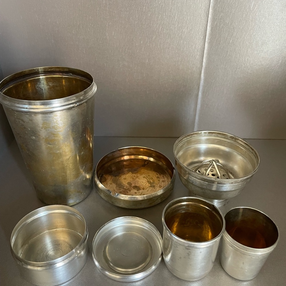 Vintage German Art Deco‎ Style Travel Cocktail Set with Shaker
